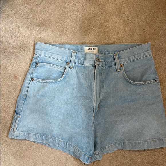 AGOLDE Magda Women's Light Blue Denim Shorts - Picture 1 of 3
